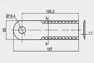 Нож измельчителя подвижный зубчатый H212698