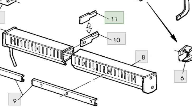 Z59033/89516450 Ніж подрібнювача нерухомий зубчастий John Deere