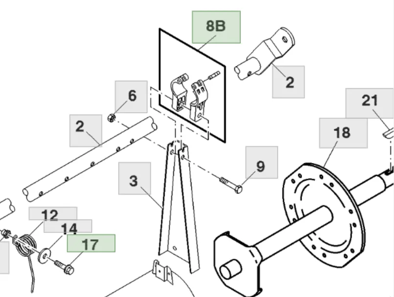 AXE28803 Підшипник грабліни мотовила пласт. John Deere