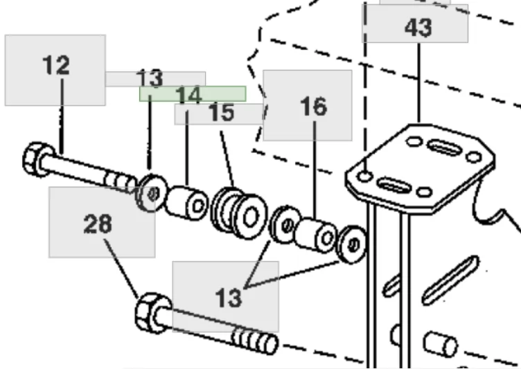 L3483N Втулка натяжного ролика А22628 John Deere