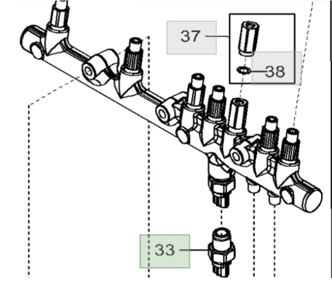 RE520930 Датчик тиску в паливній рампі John Deere (Help Parts)