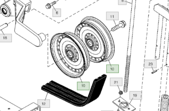 AH226058 Шків натяжний приводу соломоподрібнювача John Deere