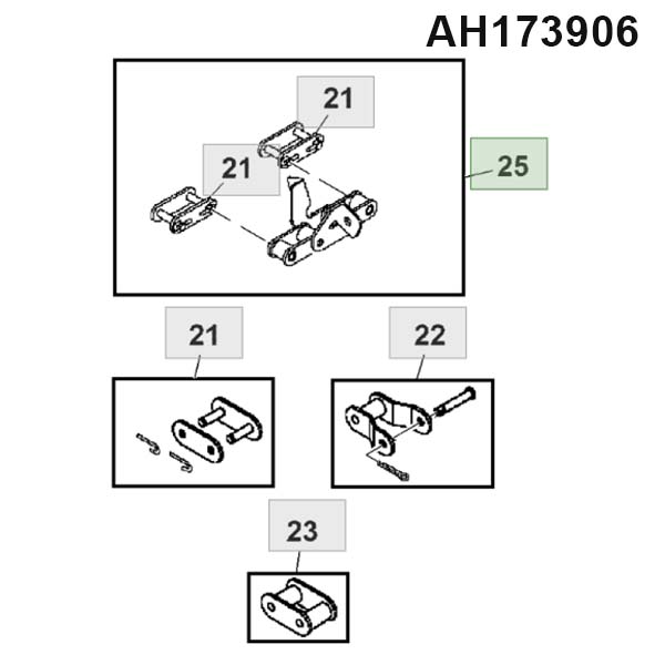AH173906 Zestaw cięgien John Deere