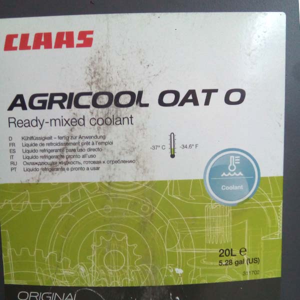 CLAAS AGRICOOL OAT O Gotowa mieszanka płynu chłodzącego (-37 C) ORIGINAL 20 litrów