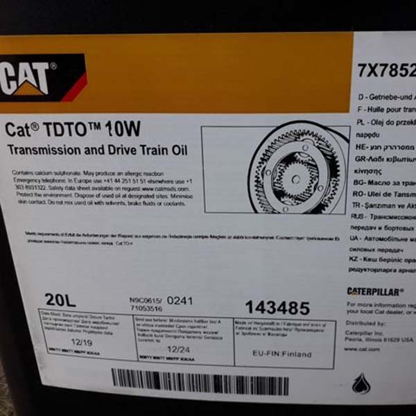 7x7852 Олія CAT TDTO 10W Transmission and Drive Train Oli 20 л