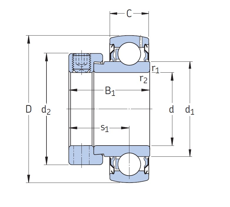 YET 207/AG SKF Закріплюваний кульковий підшипник
