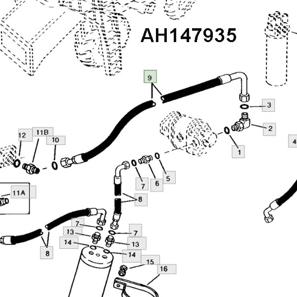 AH147935 Гідравлічний шланг John Deere