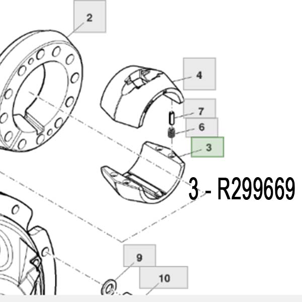 R299669 Половина клина маточини John Deere