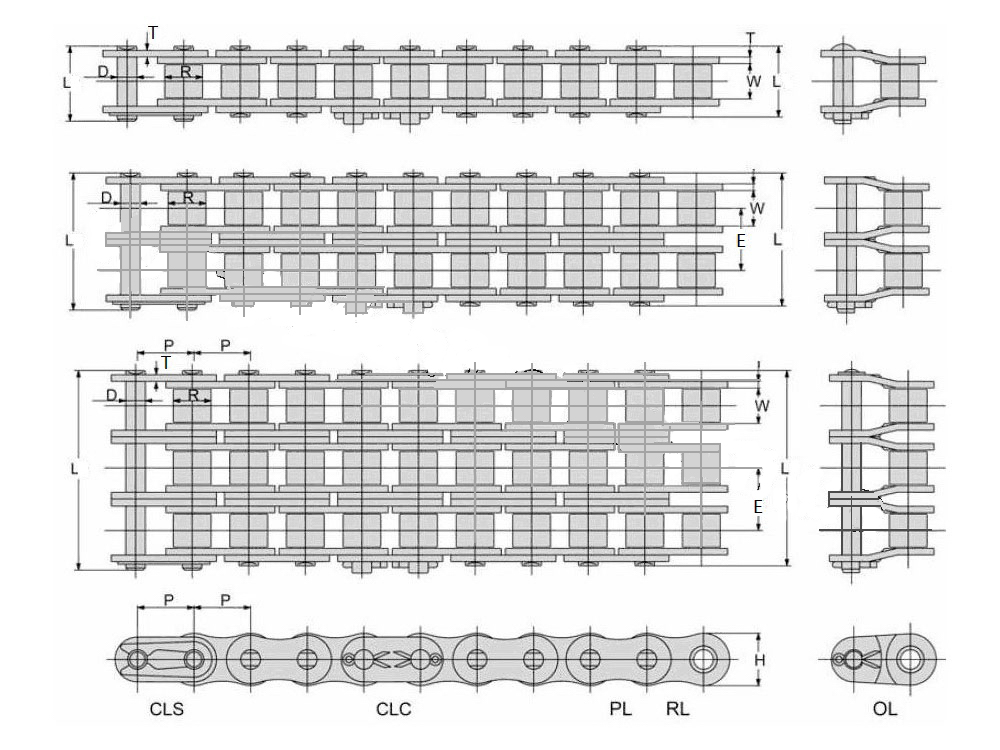 40-1 Ланцюг приводний роликовий ПР-12,7-1820-1 Donghua ISO 08A-1, ANSI40-1(5,00m)