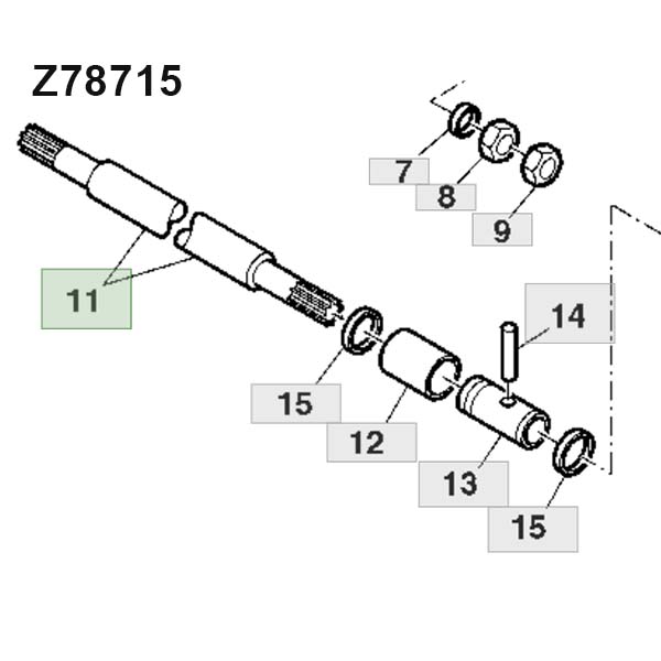Z78715 Вал приводу John Deere
