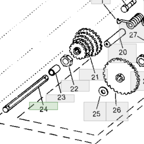 A54318 Вал шестигранний D-22 L-298мм John Deere (Agri Parts)